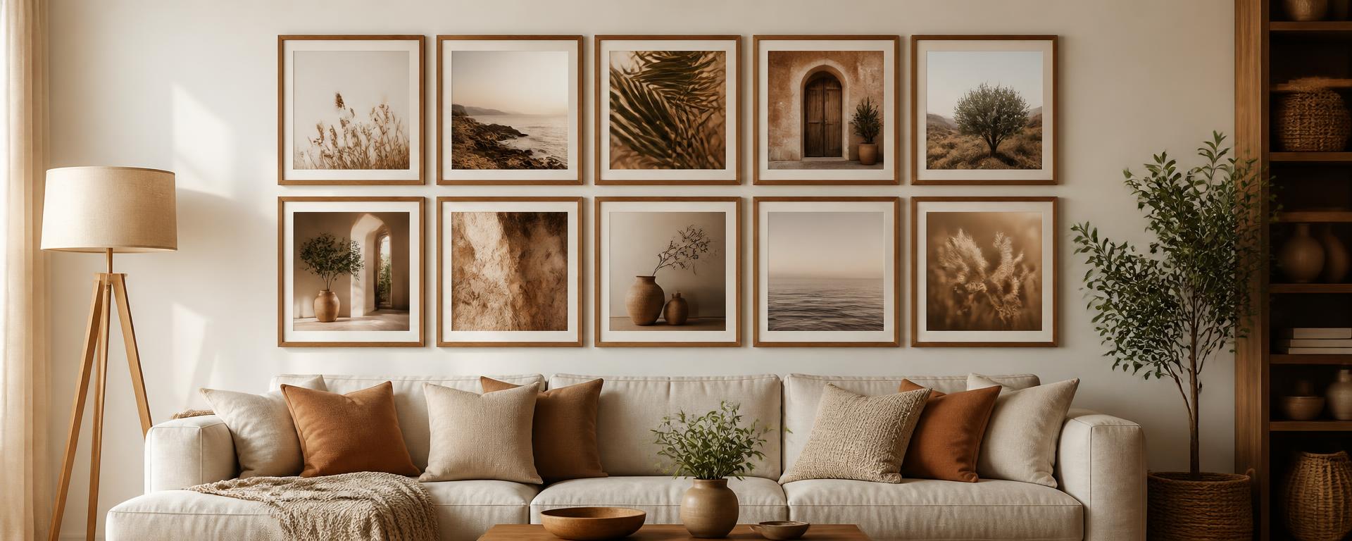 Parede depois da decoração com quadros
